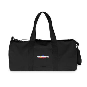 Hering Schleswig Holstein Angeln Ostsee Nordsee - Recycelte Canvas-Sporttasche von Stanley/Stella - Schwarz - Vorne