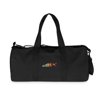 Retro Fußballer Evolution Fußballsport für Männer - Recycelte Canvas-Sporttasche von Stanley/Stella - Schwarz - Vorne