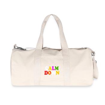 Calm down - Sac de sport en toile recyclée Stanley/Stella - blanc naturel - Devant
