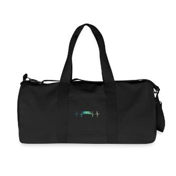 camion battement de coeur cadeau chauffeur routier - Sac de sport en toile recyclée Stanley/Stella - noir - Devant