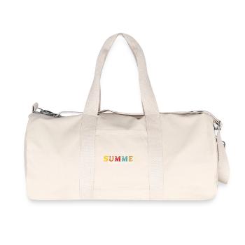 Funny Summer Break Quote Remembering My Why - Recycled Canvas Sports Bag by Stanley/Stella - natural - Front