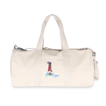 Une fille joue sous la pluie et saute dans une flaque - Sac de sport en toile recyclée Stanley/Stella - blanc naturel - Devant