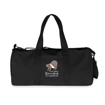 Faultier Einhorn Spruch Fress meinen Sternenstaub - Recycelte Canvas-Sporttasche von Stanley/Stella - Schwarz - Vorne