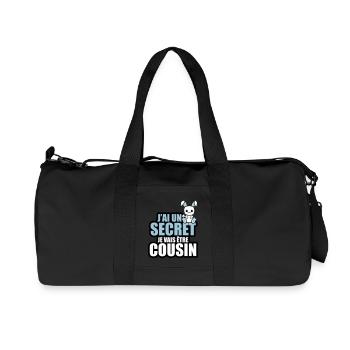 j'ai un secret je vais être cousin - Sac de sport en toile recyclée Stanley/Stella - noir - Devant