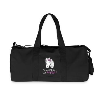 Mich gibts nur mit Pferd Mädchen Reiten Geschenk - Recycelte Canvas-Sporttasche von Stanley/Stella - Schwarz - Vorne