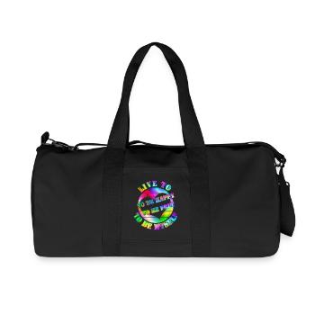 Life Happy Free Rainbow Heart - Recycled Canvas Sports Bag by Stanley/Stella - black - Front