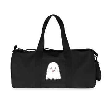 Halloween T-shirt Ghost Spooky Cute Shirt - Recycled Canvas Sports Bag by Stanley/Stella - black - Front