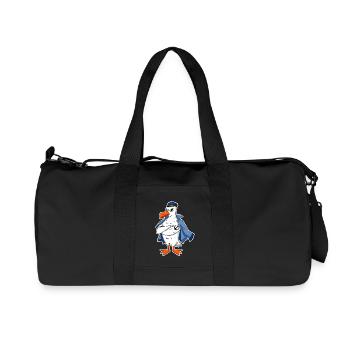 Muskelöse Seemöwe mit Anker Tattoo Möwe Geschenk - Recycelte Canvas-Sporttasche von Stanley/Stella - Schwarz - Vorne