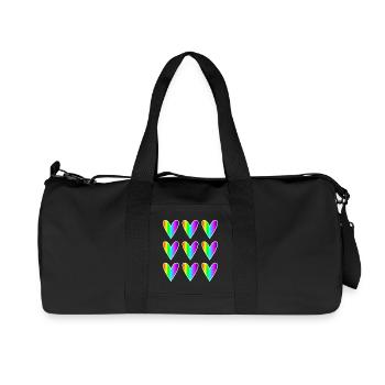 HEART. HEARTS. SAINT VALENTINE. LOVE. LOVE. CHRISTMAS - Recycled Canvas Sports Bag by Stanley/Stella - black - Front