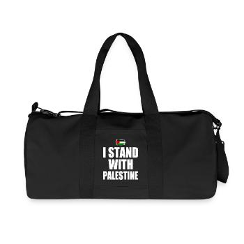I Stand with palestine - Sac de sport en toile recyclée Stanley/Stella - noir - Devant