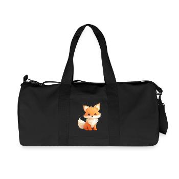 Cute Fox Illustration - Recycled Canvas Sports Bag by Stanley/Stella - black - Front