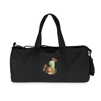 Wild One Safari Lion - Sac de sport en toile recyclée Stanley/Stella - noir - Devant