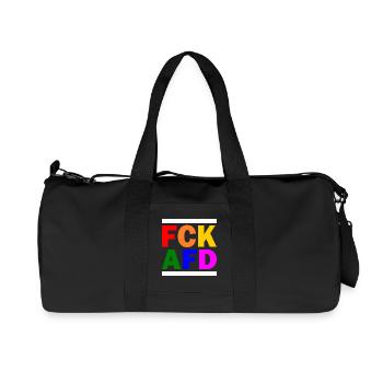 Fck afd - Recycelte Canvas-Sporttasche von Stanley/Stella - Schwarz - Vorne