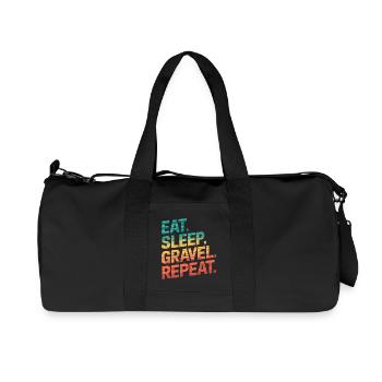 Retro Sunset Travel Quote Design - Recycled Canvas Sports Bag by Stanley/Stella - black - Front