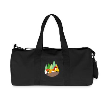 Fuchs Motiv – Ruhe und Natur im geometrischen Stil - Recycelte Canvas-Sporttasche von Stanley/Stella - Schwarz - Vorne