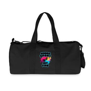 Aufdruck Hundesport ist fun rainbow Var. schwarz - Recycelte Canvas-Sporttasche von Stanley/Stella - Schwarz - Vorne