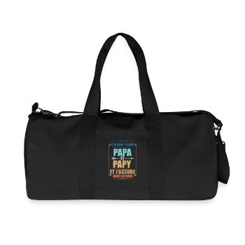 Two Papa J'Ai and Grandpa Titles Grandpa - Recycled Canvas Sports Bag by Stanley/Stella - black - Front
