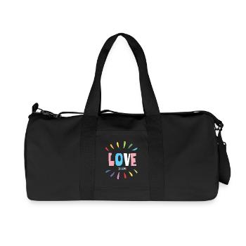 Mois de la fierté LGBT - Love is Love - Sac de sport en toile recyclée Stanley/Stella - noir - Devant