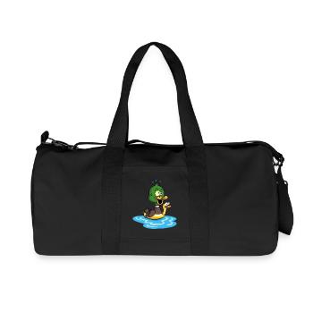 Die Ente, die schwimmen lernt - Recycelte Canvas-Sporttasche von Stanley/Stella - Schwarz - Vorne