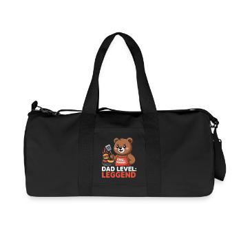 Niveau papa : Leggends Grill Master Bear - Sac de sport en toile recyclée Stanley/Stella - noir - Devant