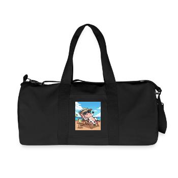 vache cool - Sac de sport en toile recyclée Stanley/Stella - noir - Devant