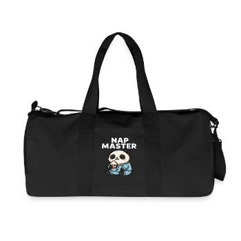 Cute panda bear in pajamas with cupcake - Recycled Canvas Sports Bag by Stanley/Stella - black - Front
