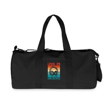 Level 29 Years Unlocked - 29th Anniversary Gamer - Recycled Canvas Sports Bag by Stanley/Stella - black - Front