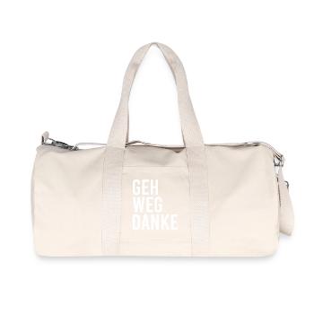 Geh weg danke - Recycelte Canvas-Sporttasche von Stanley/Stella - Naturweiß - Vorne