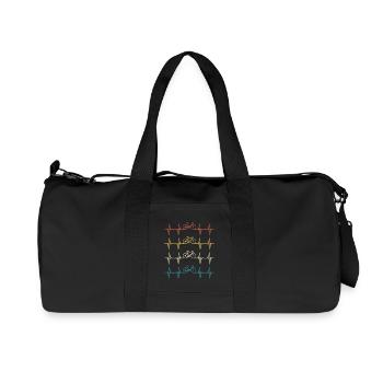 Retro Bike T-shirt Cycling Gift for Cyclist - Recycled Canvas Sports Bag by Stanley/Stella - black - Front