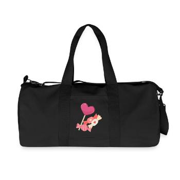 Bonbonherzen - Recycelte Canvas-Sporttasche von Stanley/Stella - Schwarz - Vorne