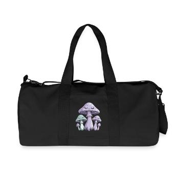 Dreamy pastel mushrooms - Recycled Canvas Sports Bag by Stanley/Stella - black - Front