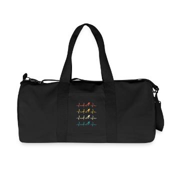  Retro Heartbeat Hockey  - Sac de sport en toile recyclée Stanley/Stella - noir - Devant