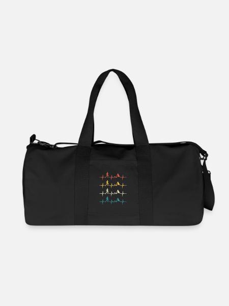 Trail running retro heartbeat jogging mountain run - Sac de sport en toile recyclée Stanley/Stella - noir