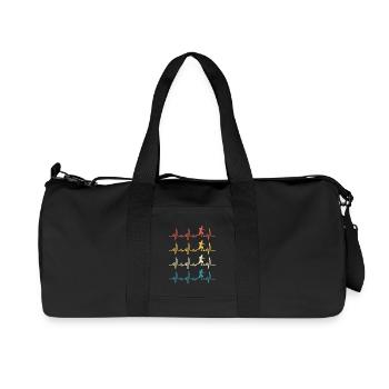 Retro Football Heartbeat-Fußballer - Recycelte Canvas-Sporttasche von Stanley/Stella - Schwarz - Vorne