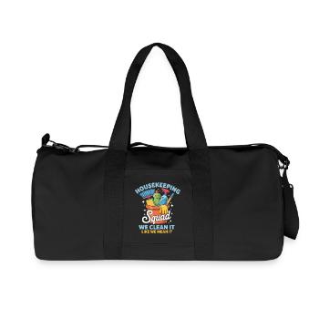 Conception de nettoyage amusante - Sac de sport en toile recyclée Stanley/Stella - noir - Devant