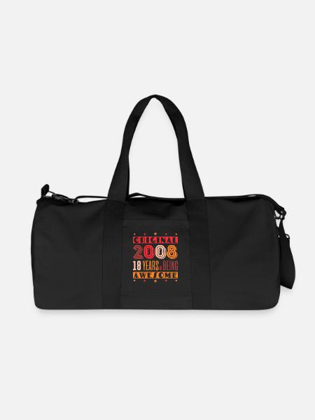 Retro-Jubiläum 2008: 18 Jahre - Recycelte Canvas-Sporttasche von Stanley/Stella - Schwarz