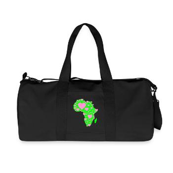 Africa Heart Pattern - Recycled Canvas Sports Bag by Stanley/Stella - black - Front
