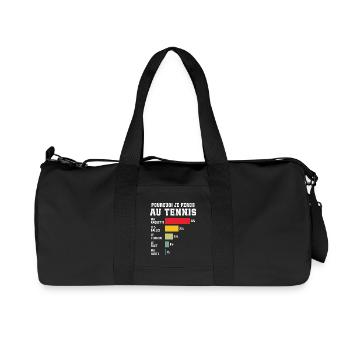 Tennis Pourquoi Je Perds Au Tennis  - Sac de sport en toile recyclée Stanley/Stella - noir - Devant