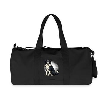 Border Collie Propriétaire Collie Amant de Collie - Sac de sport en toile recyclée Stanley/Stella - noir - Devant