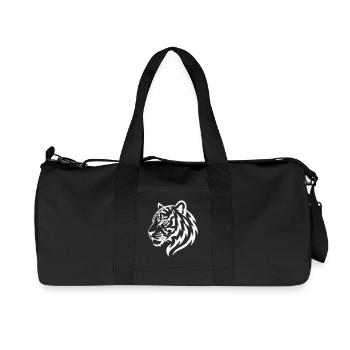 Tiger Line Head Silhouette Powerful - Recycled Canvas Sports Bag by Stanley/Stella - black - Front