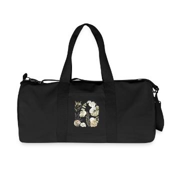 Natürliche Aquarellbotanik - Recycelte Canvas-Sporttasche von Stanley/Stella - Schwarz - Vorne