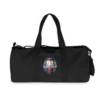 Blumiger Daruma Maskendesign Daruma Origami - Recycelte Canvas-Sporttasche von Stanley/Stella - Schwarz - Vorne