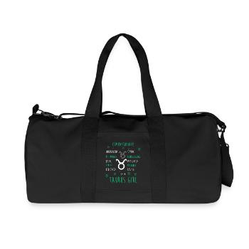 Signe du zodiaque Taureau - Sac de sport en toile recyclée Stanley/Stella - noir - Devant