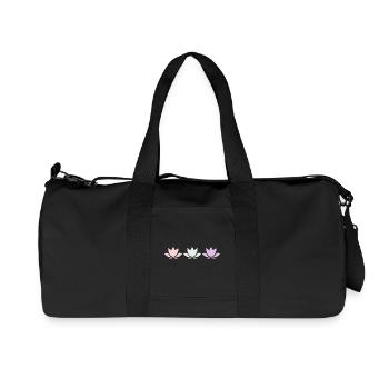 Lotus Flower Lotus Flowers Pastel Flower Blossom Yogal - Recycled Canvas Sports Bag by Stanley/Stella - black - Front