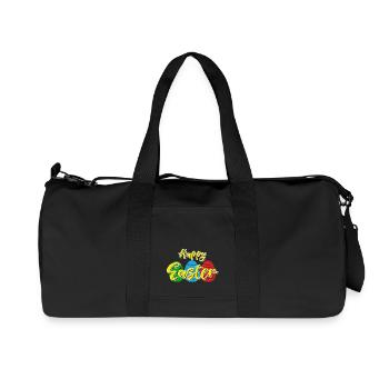 Happy Easter - Easter bunny Easter eggs celebration gift - Recycled Canvas Sports Bag by Stanley/Stella - black - Front