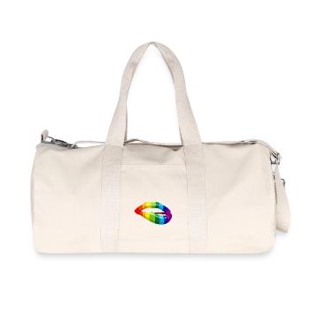 Rainbow Lips - LGBT Homosexuality Love Mouth - Recycled Canvas Sports Bag by Stanley/Stella - natural - Front