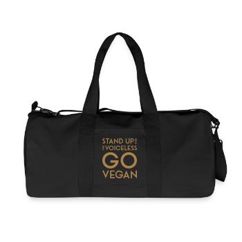 STAND UP FOR THE VOICELESS GO VEGAN - Recycled Canvas Sports Bag by Stanley/Stella - black - Front