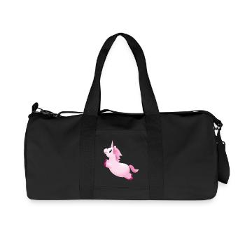 Smiley Unicorn - Recycelte Canvas-Sporttasche von Stanley/Stella - Schwarz - Vorne