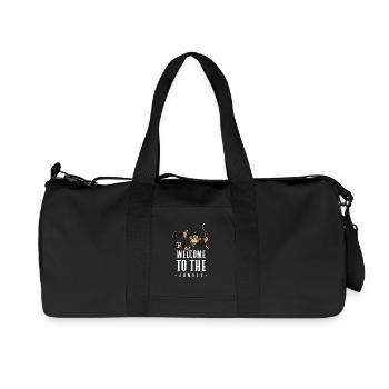 Jungle Monkey Welcome Design - Recycled Canvas Sports Bag by Stanley/Stella - black - Front
