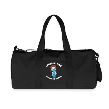 J'peux pas j'suis de garde Humour soignant cadeau - Sac de sport en toile recyclée Stanley/Stella - noir - Devant